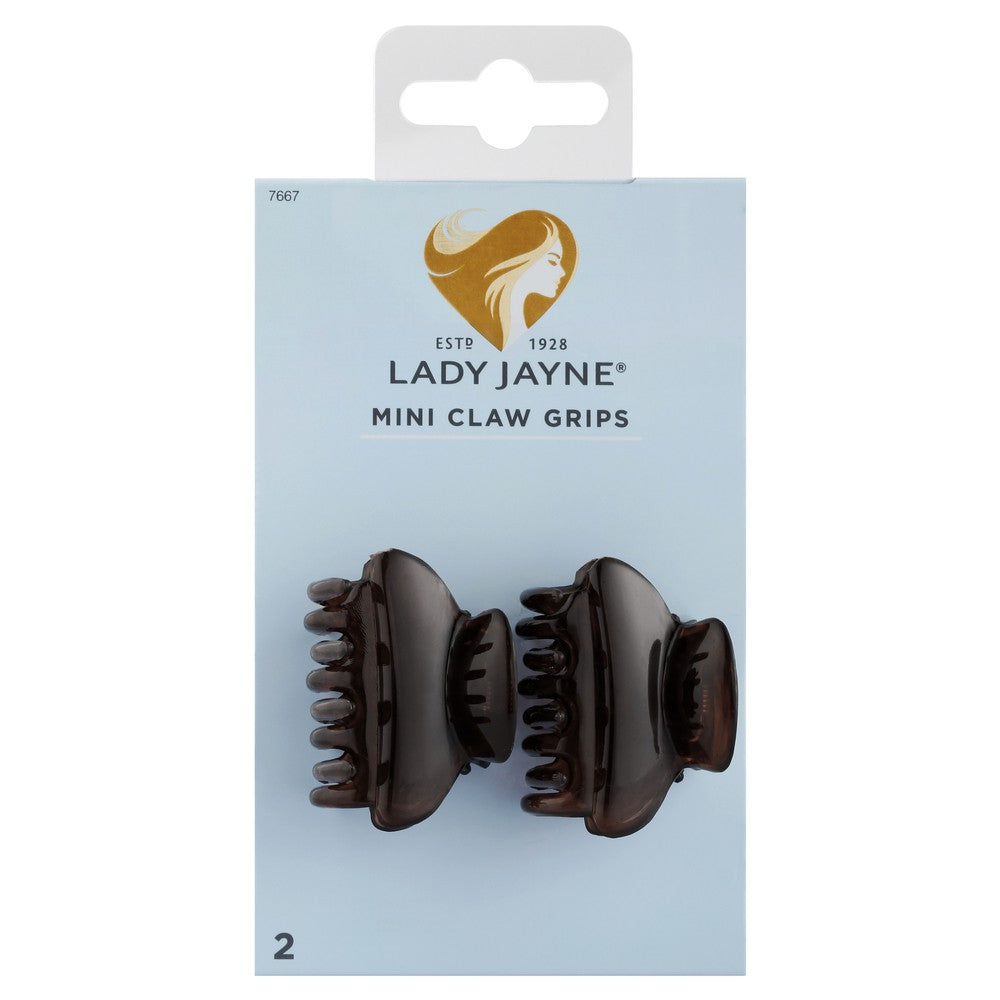 Lady Jayne Shell Mini Hair Claw Grips Pk2 LJ0316