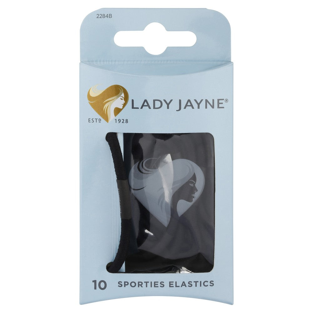 Lady Jayne Black Super Hold Thick Elastics - Pk 10 LJ0320
