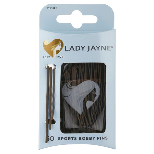 Lady Jayne Brown Super Hold Contoured Bobby Hair Pins - 60 Pk LJ0332