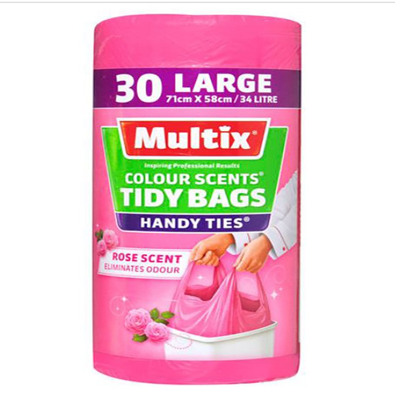 Multix Colour Scents Large Kitchen Tidy Bag (Rose Scent) 30 bags MT0016