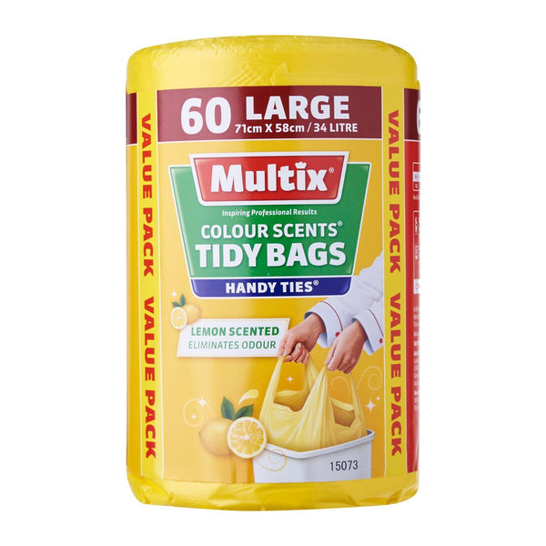 Multix Colour Scents Large Kitchen Tidy Bag (Lemon Scent) 60 bags MT0033
