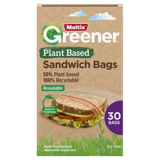 Multix Greener Plant Based Sandwich Bags 30 bags MT0081