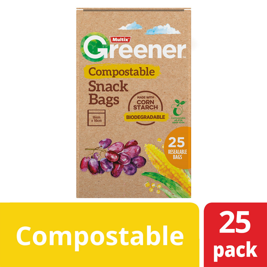Multix Greener Compostable Snack Bags (25 per pack) MT0088