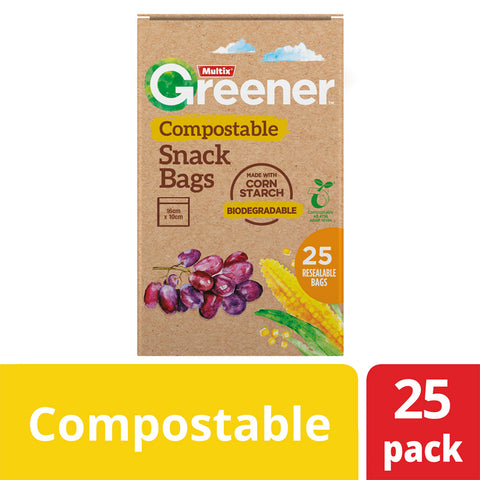 Multix Greener Compostable Snack Bags (25 per pack) MT0088