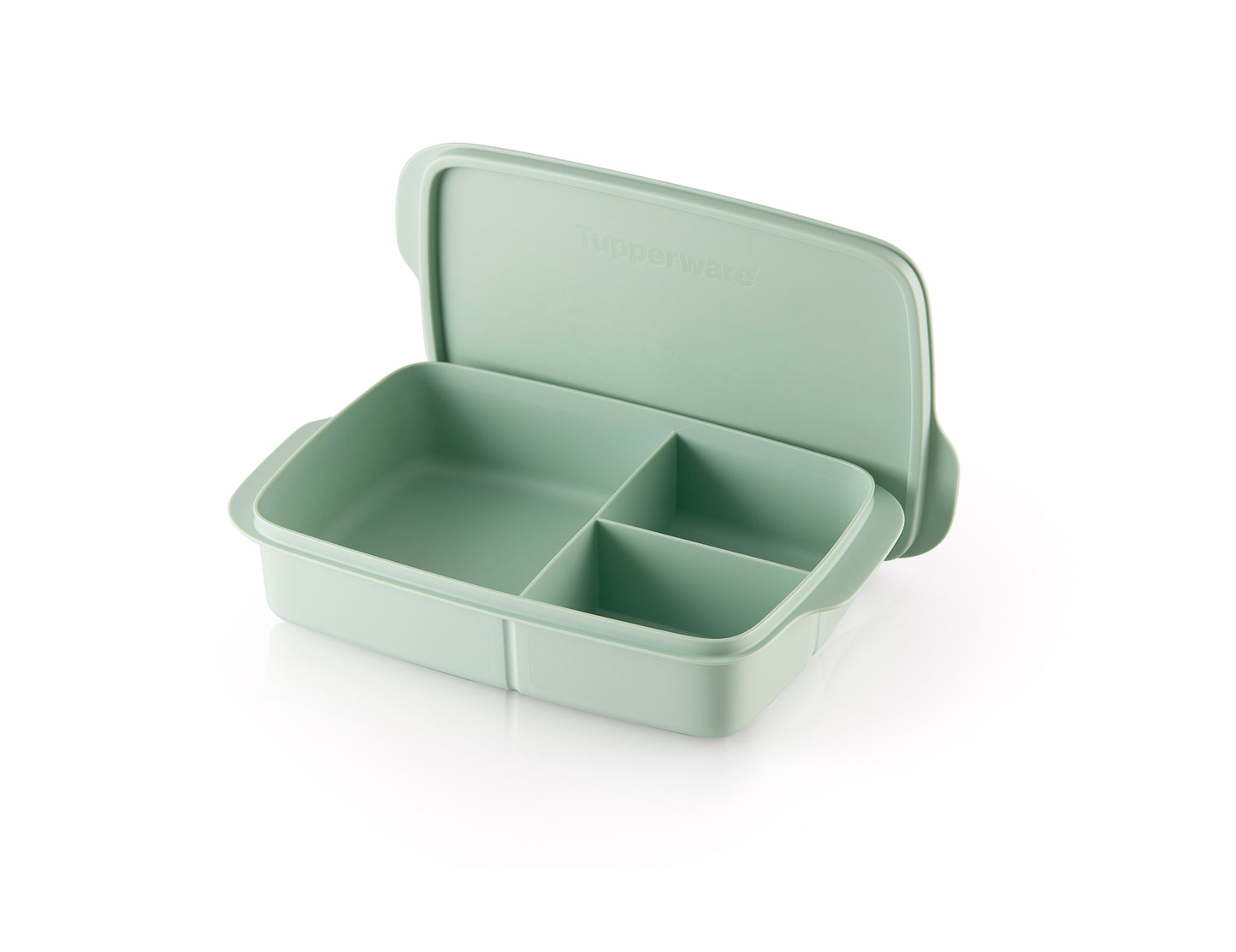 Tupperware Rectangular Divided Lunch Box (1L, Sage) TP0024