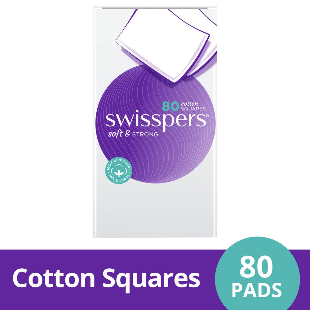 Swisspers Cotton Wool Squares 80 pads SC0001