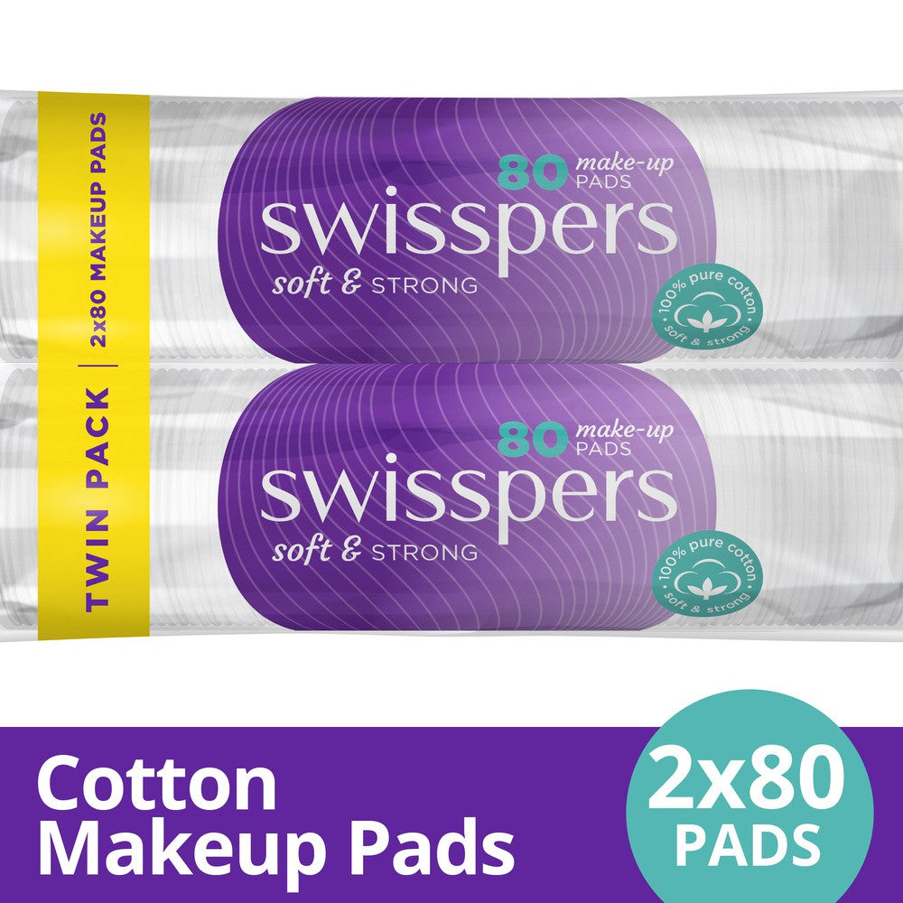 Swisspers Make-up Pads Twin Pack (2 x 80’s/pack) SC0028