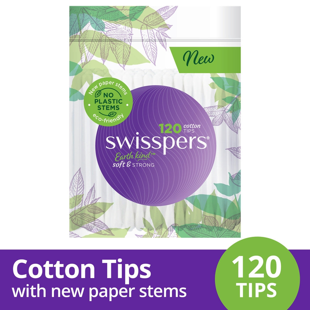 Swisspers Cotton Tips Paper Stems 120's SC0047