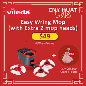 CNY HUAT Sale Vileda Easy Wring Mop (with extra 2 mop heads) VA0004