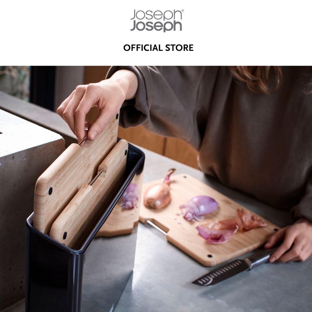 Joseph Joseph Folio Steel 3-Piece Bamboo Chopping Board Set With Black Stainless-Steel Case JJ0146
