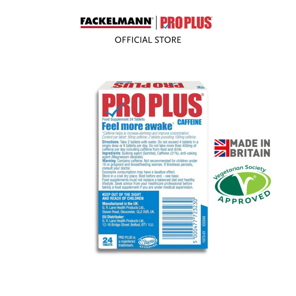 Pro Plus Caffeine Tablets 24's Relief Tiredness & Fatigue (Sugar Free) LN0018