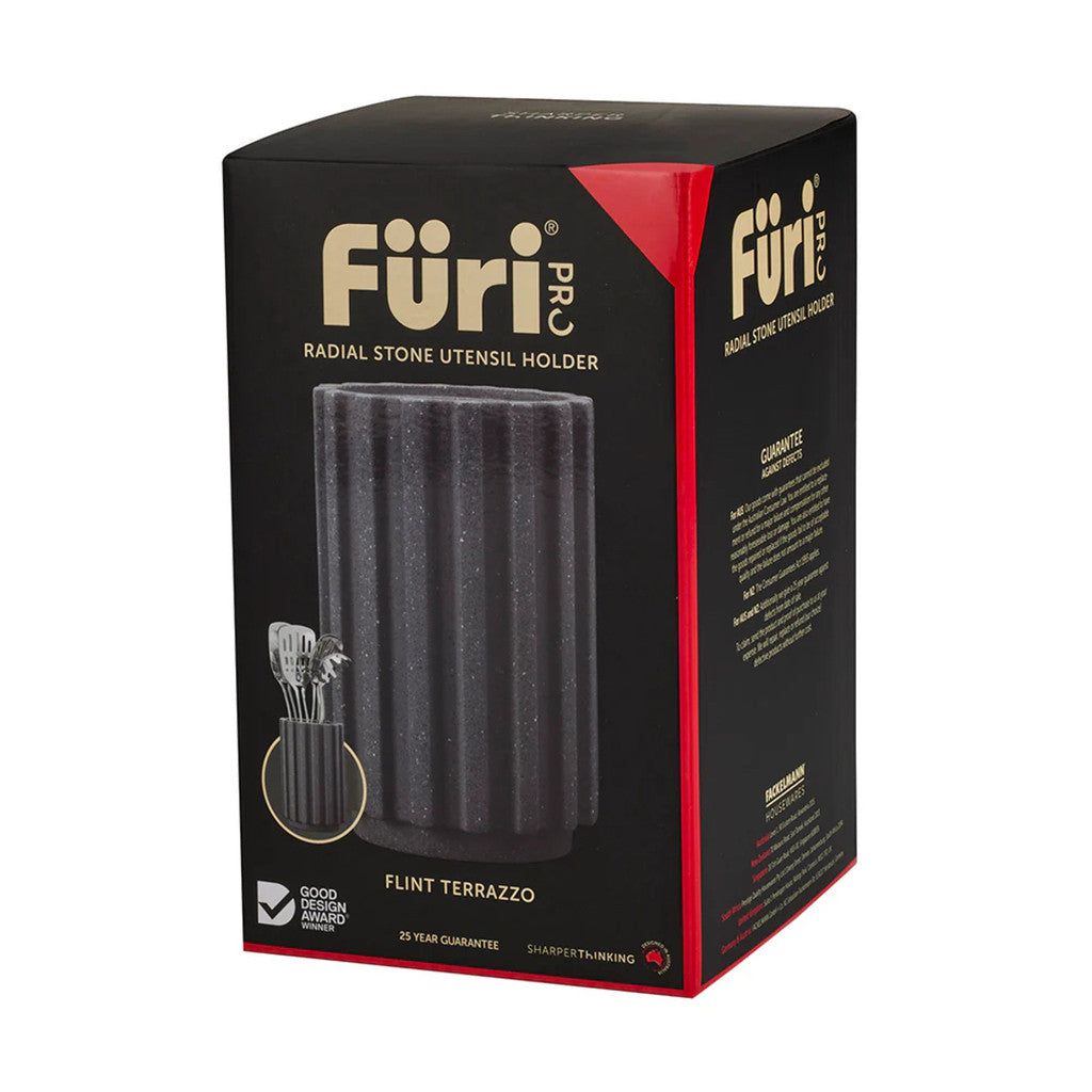 [Fackelmann] Radial Stone Utensil Holder Flint Terrazzo HW1240