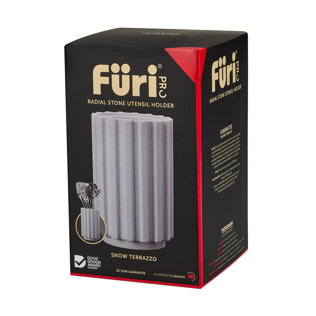 [Fackelmann] Radial Stone Utensil Holder Snow Terrazzo HW1239