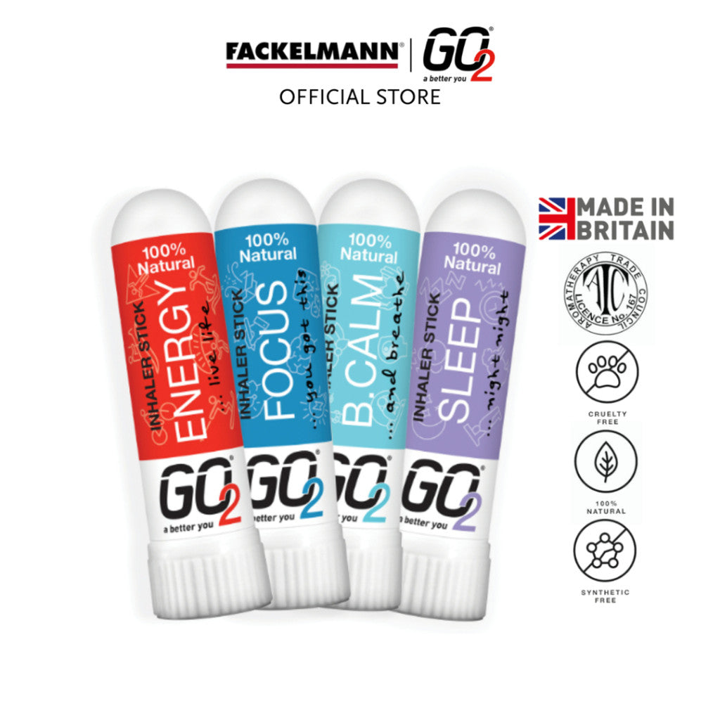 GO2 Inhaler Stick (Essential Oils with 100% Natural, Synthetic-Free and Cruelty-Free)