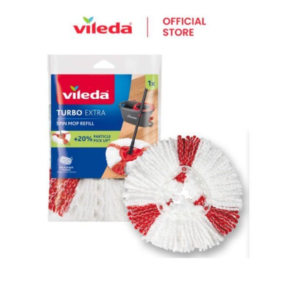 Vileda Turbo EXTRA mop refill, pack of 1, fitting Vileda Turbo spin mop systems, +20% more cleaning performance