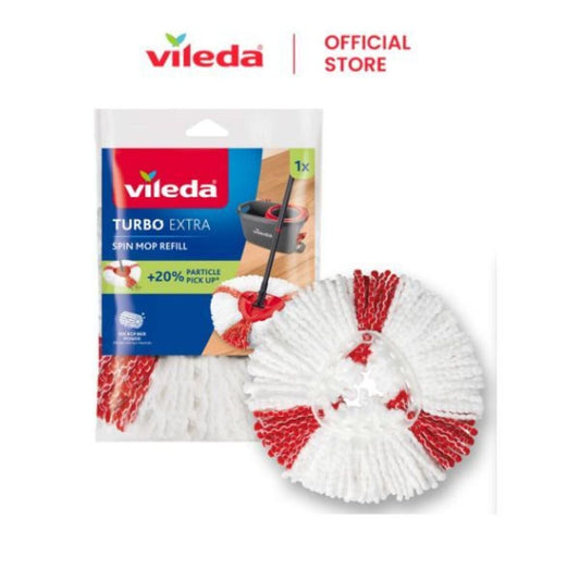 Vileda Turbo EXTRA mop refill, pack of 1, fitting Vileda Turbo spin mop systems, +20% more cleaning performance