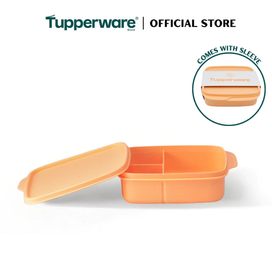 Tupperware Square Divided Lunch Box (550ml, Peach) TP0027