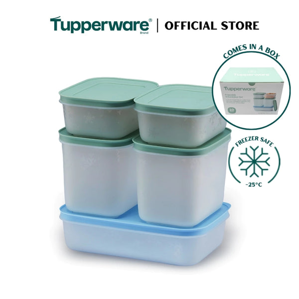 Tupperware Freezable 5pcs Container Set (2x450ml/1x1L/2x1.1L) TP0001