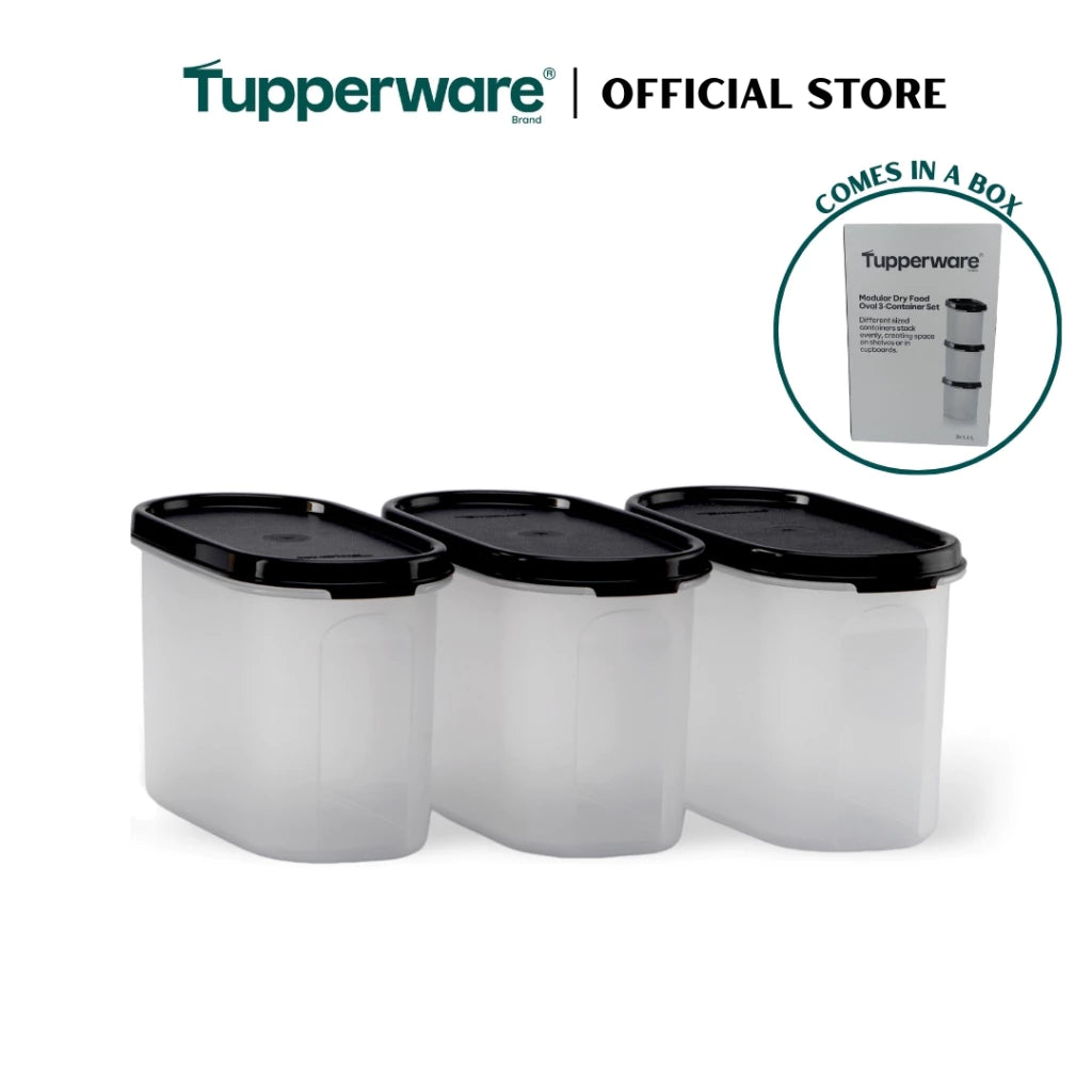 Tupperware Oval Modular Dry Food 3pcs Container Set (3x1.1L) TP0008