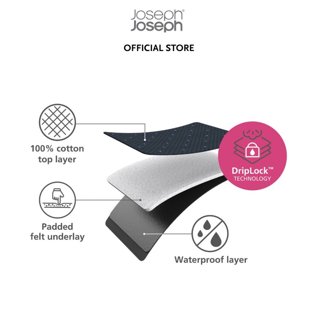 Joseph Joseph Pocket 90cm Folding Grey Ironing Board JJ0166 (Grey)  / JJ0167 (Multicolor)