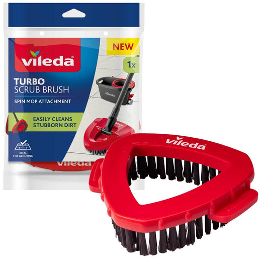 Vileda Turbo Mop Scrub Brush attachment, hard bristle cleaning brush for kitchen, shower, outdoor usage