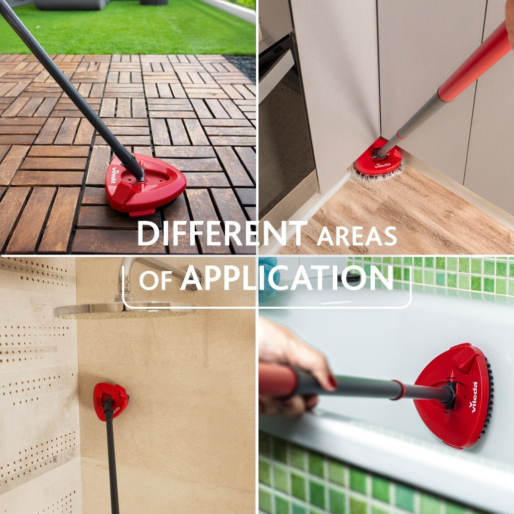 Vileda Turbo Mop Scrub Brush attachment, hard bristle cleaning brush for kitchen, shower, outdoor usage