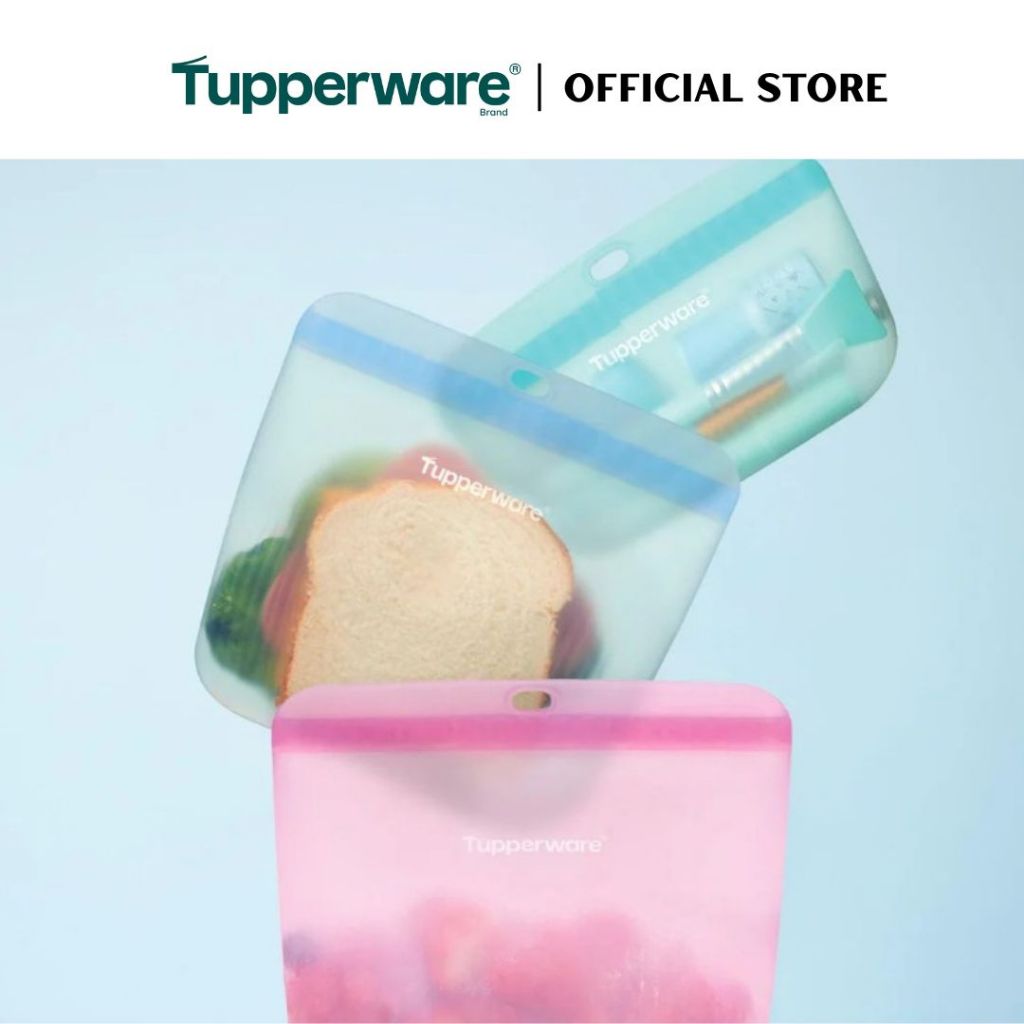 Tupperware Ultimate Silicone Slim Bag (1.6L) Large TP0047 (Freezer & Microwave Safe) Leak Proof Food Container