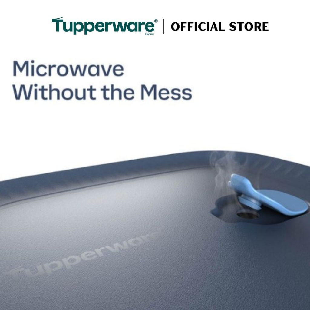 Tupperware Voila™ Glass Collection 650ml Rectangular (Mineral Blue) TP0042 Microwave & Freezer Safe