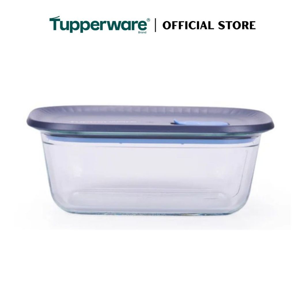 Tupperware Voila™ Glass Collection 1.5L Rectangular (Mineral Blue) TP0044 Microwave & Freezer Safe Food Container
