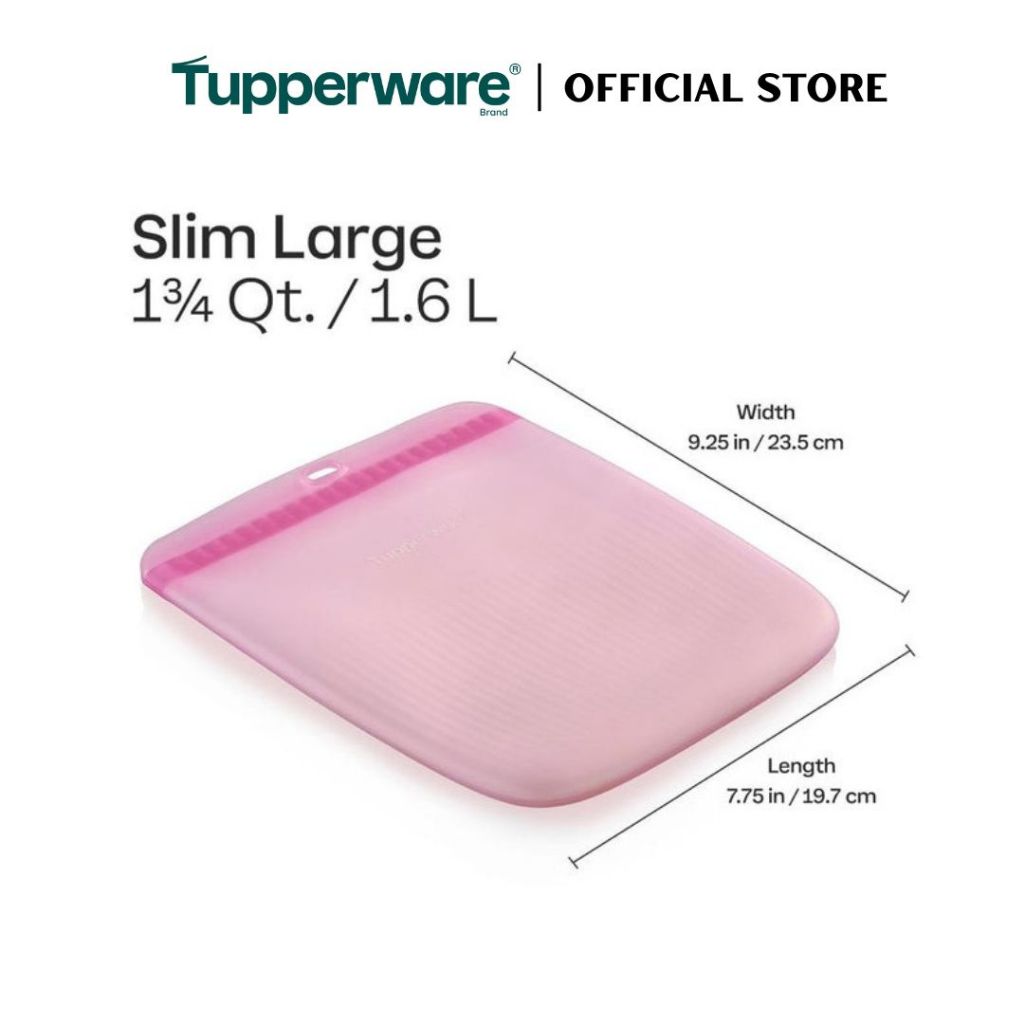 Tupperware Ultimate Silicone Slim Bag (1.6L) Large TP0047 (Freezer & Microwave Safe) Leak Proof Food Container