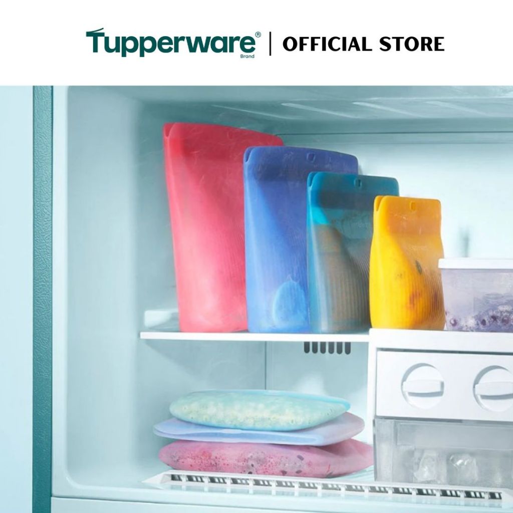 Tupperware Silicone Stand-Up Bag (1L) Medium TP0049 (Freezer & Microwave Safe) Leak Proof Food Container