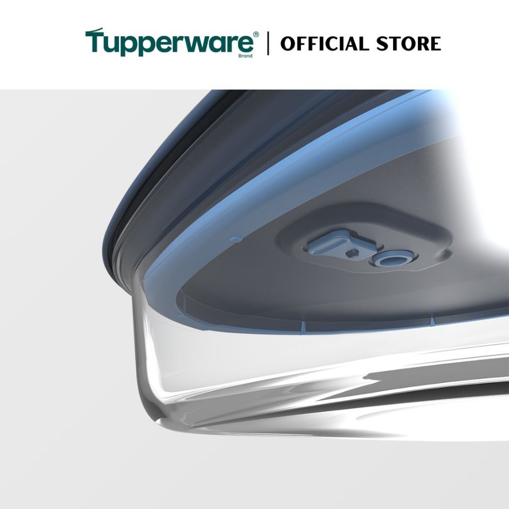 Tupperware Voila™ Glass Collection 1.6L Square (Mineral Blue) TP0038 Microwave & Freezer Safe