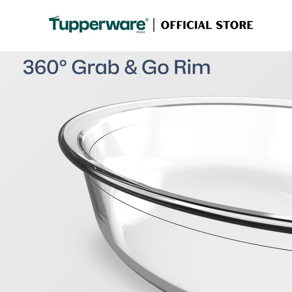 Tupperware Voila™ Glass Collection 1.7L Round (Mineral Blue) TP0039 Microwave & Freezer Safe