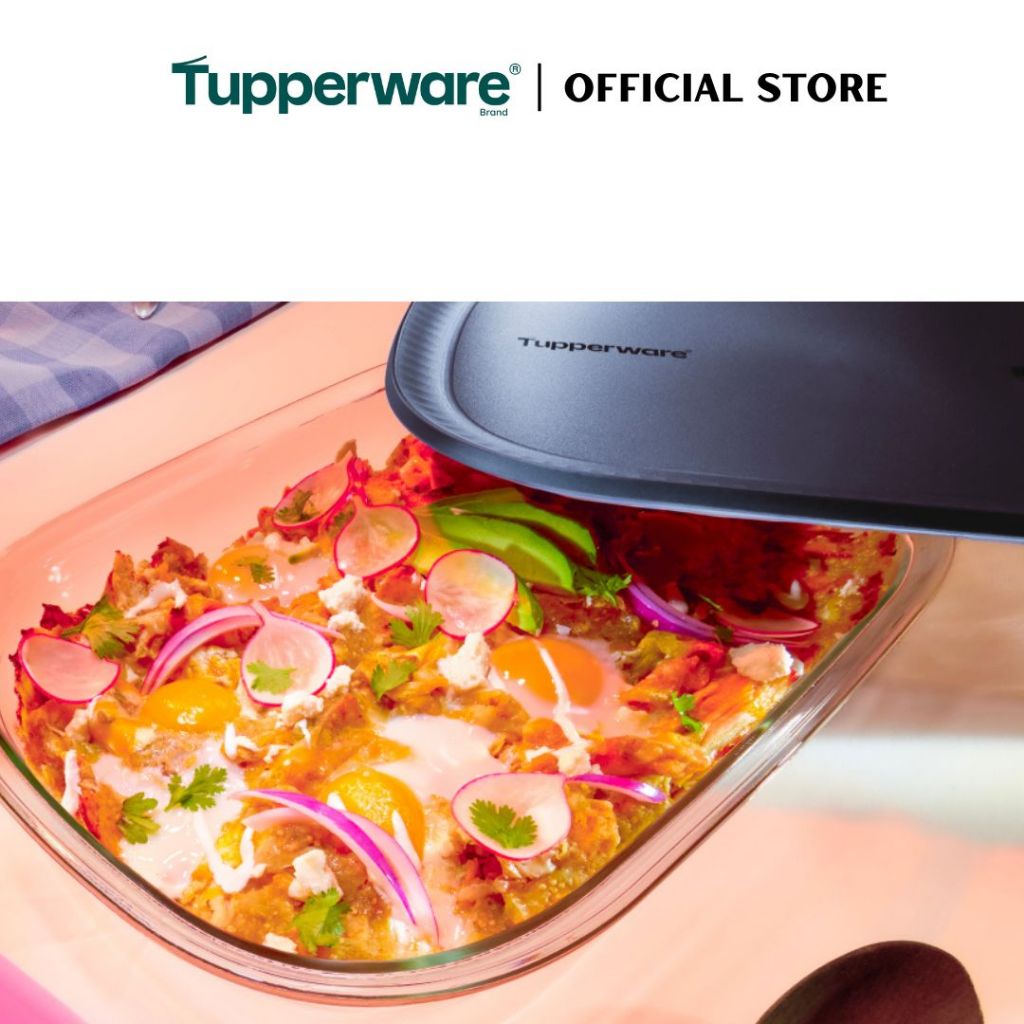 Tupperware Voila™ Glass Collection 3L Rectangular (Mineral Blue) TP0040 Microwave & Freezer Safe