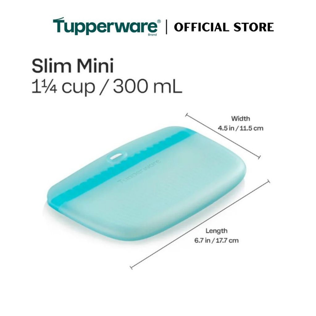 Tupperware Ultimate Silicone Slim Bag (300ml) Mini TP0045 (Freezer & Microwave Safe) BPA-free Leak Proof Food Container