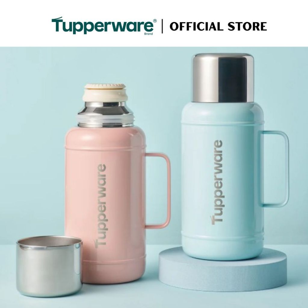 Tupperware 1.5L Thermal Flask with Cup (Aquamarine) TP0058 Outdoor Sports Water Bottle