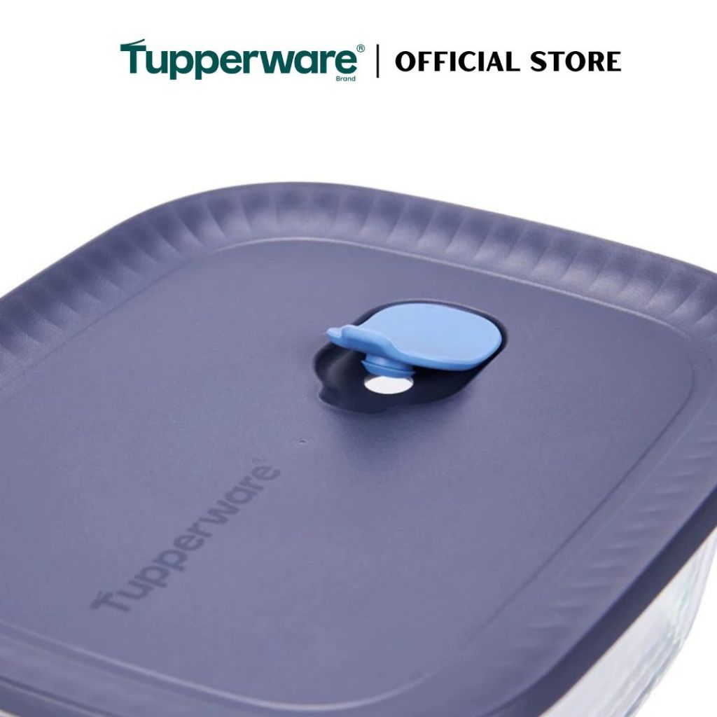 Tupperware Voila™ Glass Collection 1.5L Rectangular (Mineral Blue) TP0044 Microwave & Freezer Safe Food Container