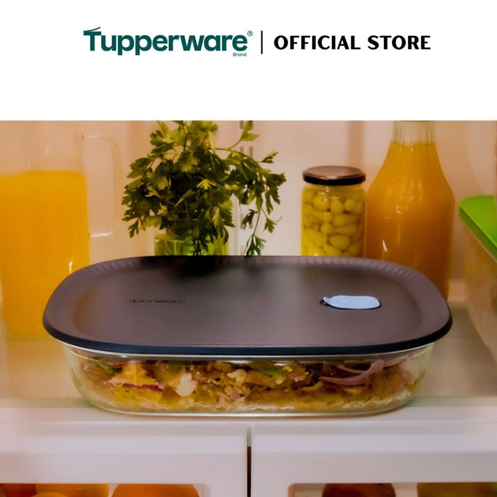 Tupperware Voila™ Glass Collection 3L Rectangular (Mineral Blue) TP0040 Microwave & Freezer Safe