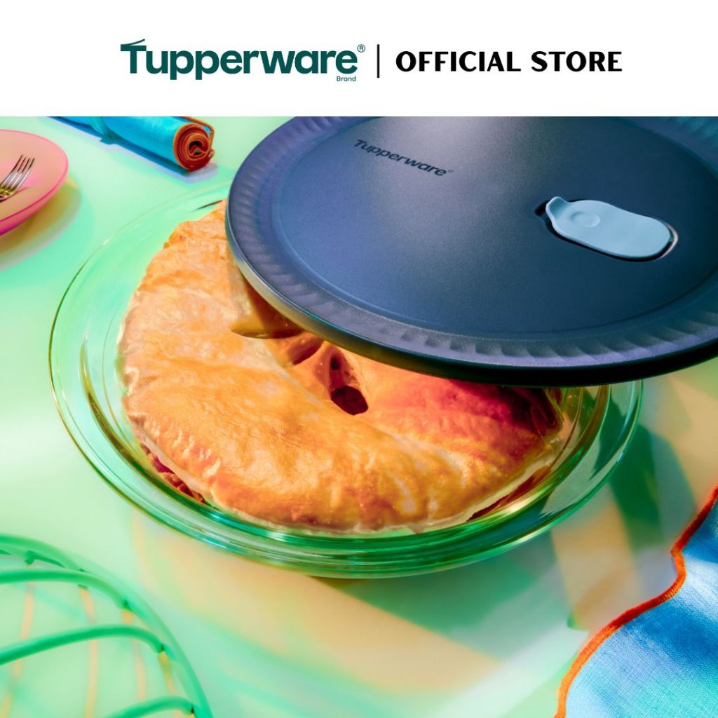 Tupperware Voila™ Glass Collection 1.7L Round (Mineral Blue) TP0039 Microwave & Freezer Safe