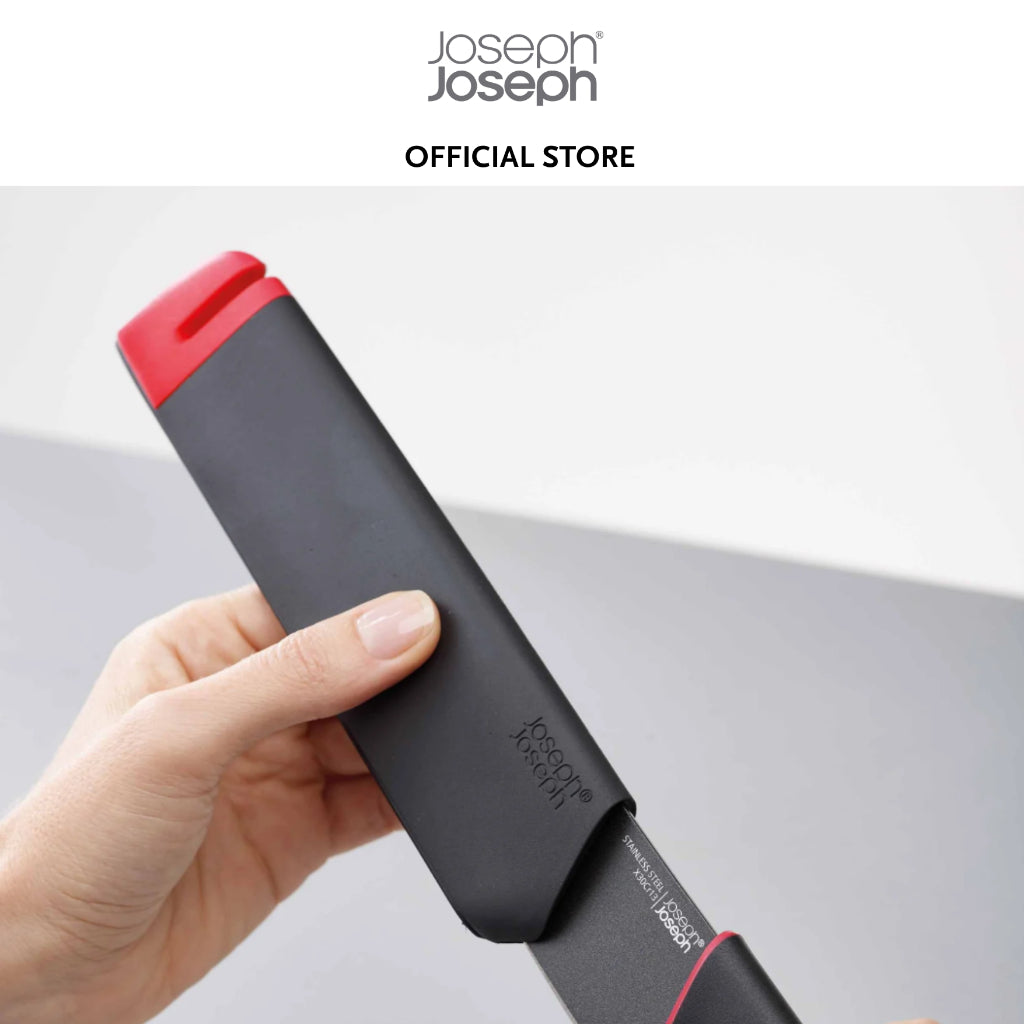 Joseph Joseph Slice&Sharpen™ Set of 2 Knives with Sharpening Sheaths (Black Red) JJ0060 Knife Sharpening Tools
