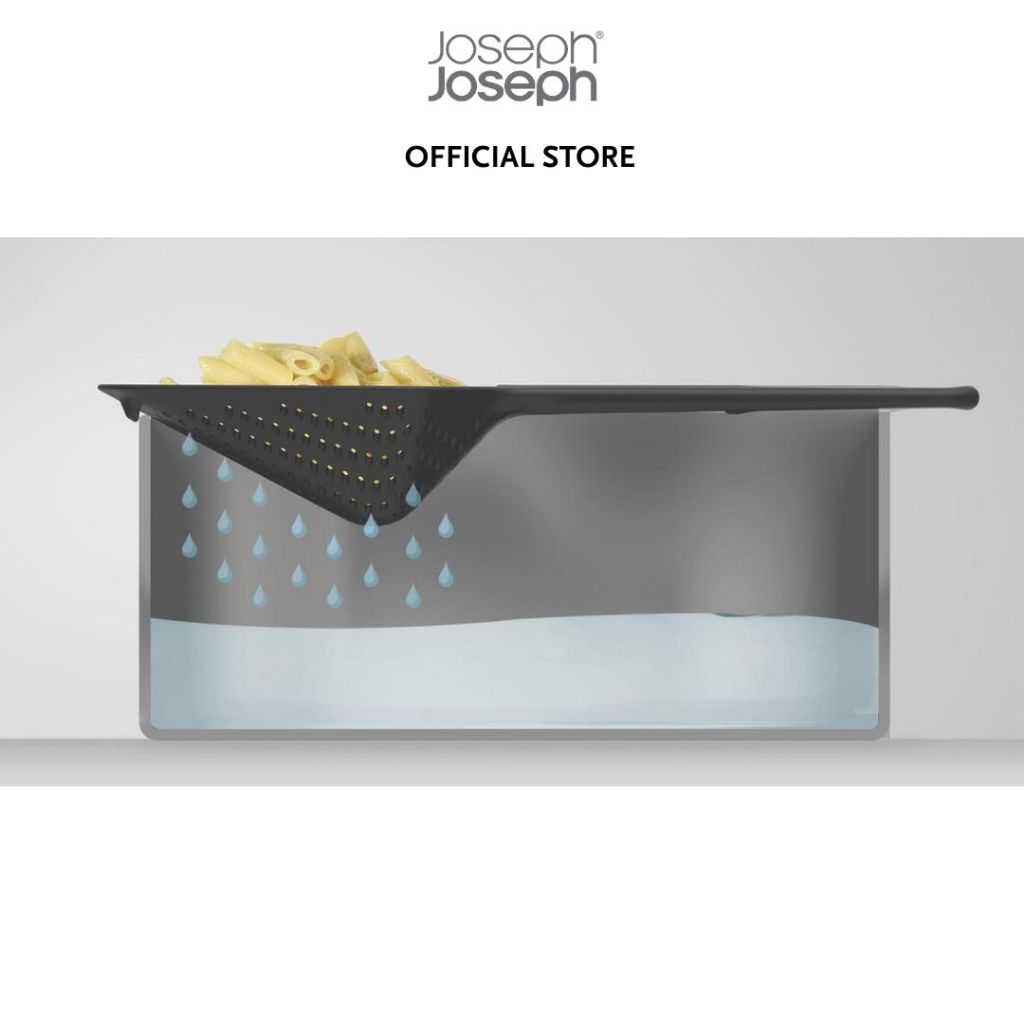 Joseph Joseph Scoop™ Plus Black Colander Pasta Strainer Noodle Stainer JJ0055 Dishwasher Safe