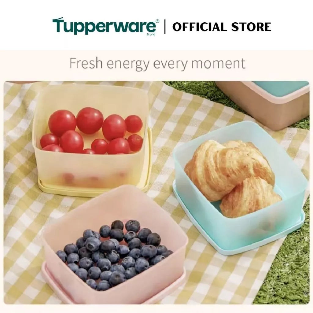 Tupperware 2pcs Stacking Square Food Storage containers (800ml) TP0032