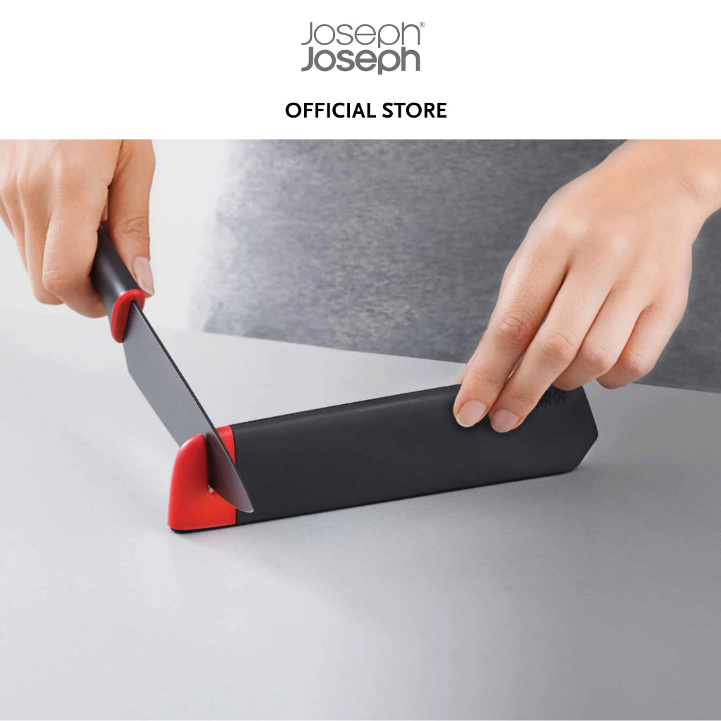 Joseph Joseph Slice&Sharpen™ Set of 2 Knives with Sharpening Sheaths (Black Red) JJ0060 Knife Sharpening Tools