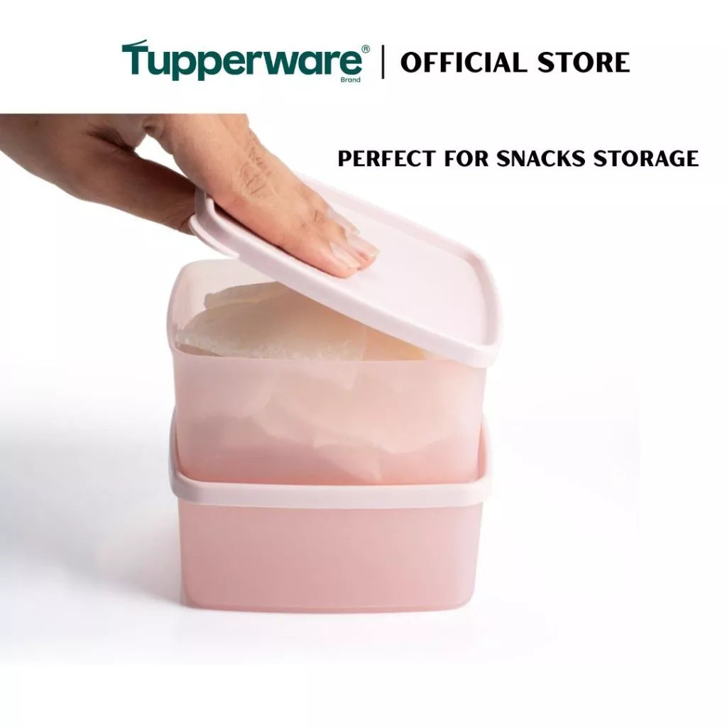 Tupperware 2pcs Stacking Square Food Storage containers (400ml) TP0031