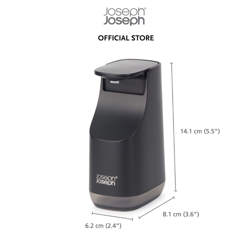 Joseph Joseph Slim™ Compact Matt Black Soap Pump 350ml JJ0025 BPA-Free soap pump