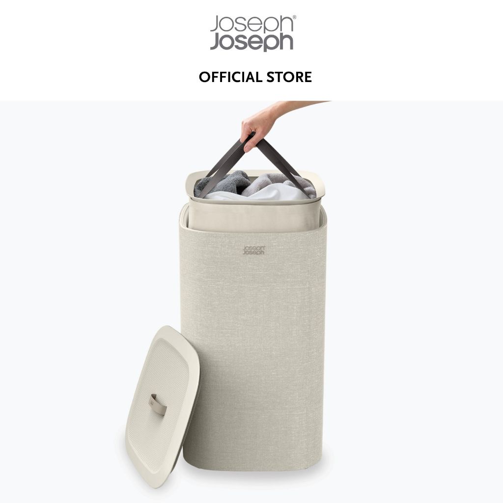 Joseph Joseph Tota One 60L or 90L Laundry Basket JJ0065 JJ0068 JJ0069 (Ecru / Black)