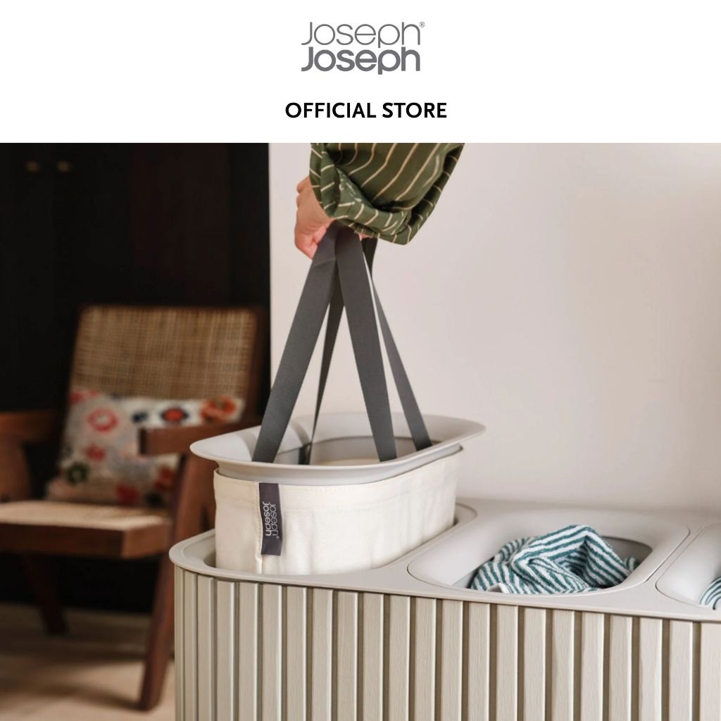 Joseph Joseph Tota One 60L or 90L Laundry Basket JJ0065 JJ0068 JJ0069 (Ecru / Black)