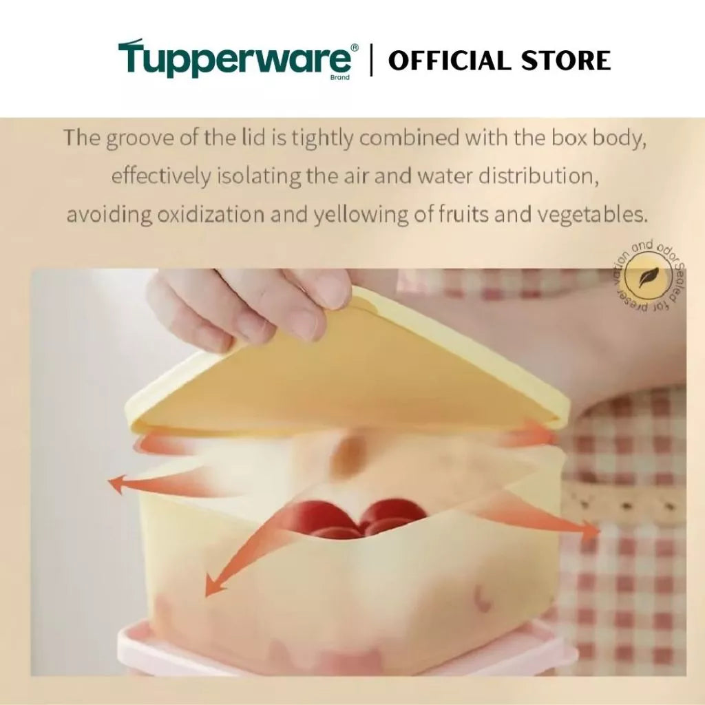 Tupperware 2pcs Stacking Square Food Storage containers (400ml) TP0031