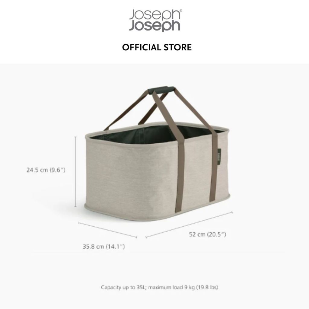 Joseph Joseph Hold-All™ Black or Ecru Collapsible 35L Laundry Basket JJ0070 JJ0071