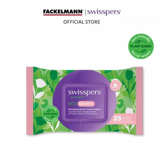 Swisspers Eco Sensitive Biodegradable Facial Wipes (25's/pack) SC0051 Baby wet wipes for sensitive skin